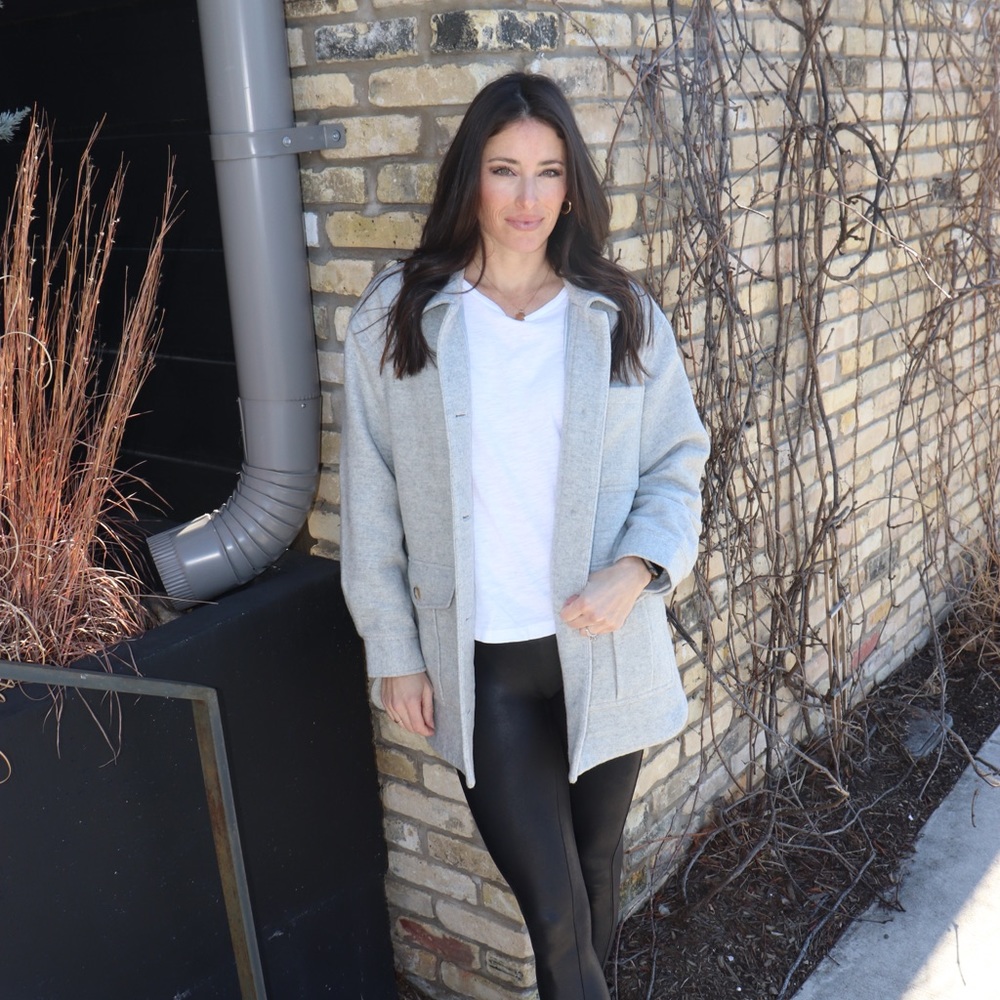 NWT Madewell Gray Shirt Jacket, small